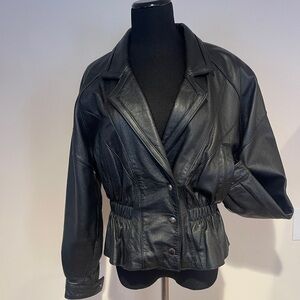 Vintage Women's Black Leather Jacket